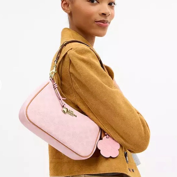 NWT Coach Powder Pink Teri Shoulder Bag with Charms - Picture 5 of 7